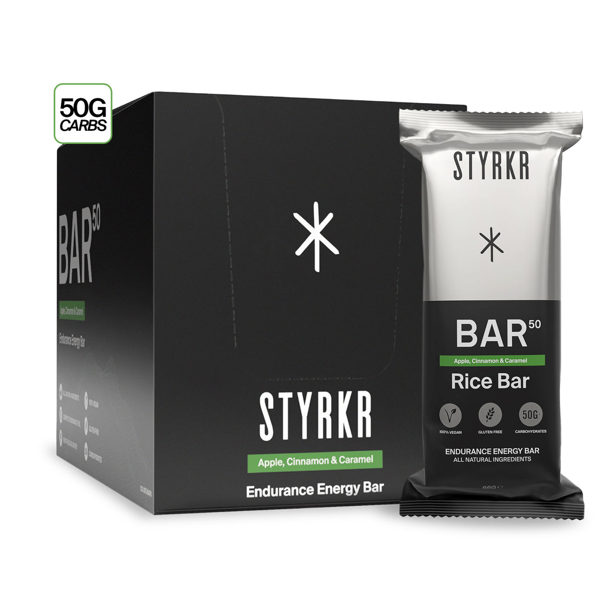 Styrkr BAR50 Apple, Cinnamon & Caramel Energy Bar